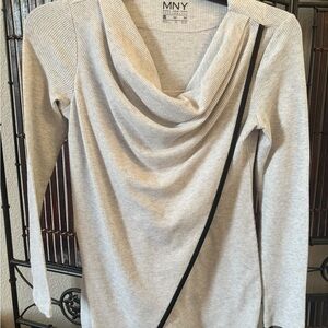 Marc New York Light Gray Waffle Knit Top - Medium
